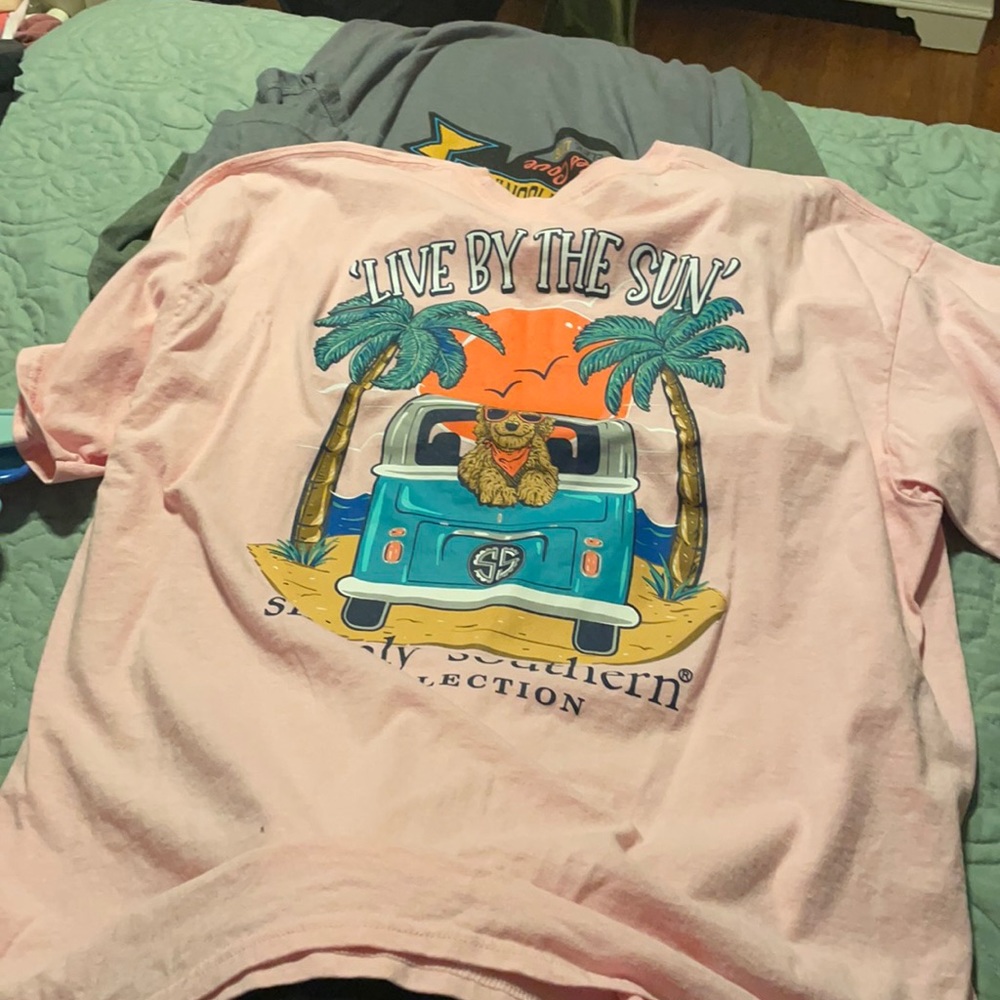Simply southern dog shirt pink size xxl